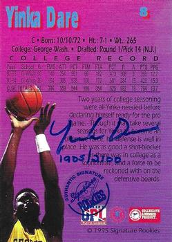 1995 Signature Rookies Kro-Max - Autographs #8 Yinka Dare Back