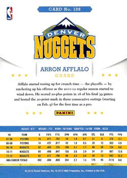 2012-13 Hoops #108 Arron Afflalo Back