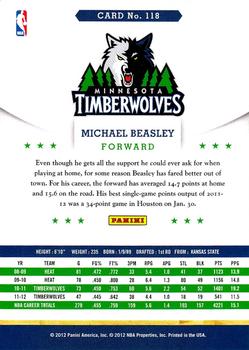 2012-13 Hoops #118 Michael Beasley Back
