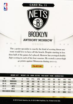 2012-13 Hoops #11 Anthony Morrow Back