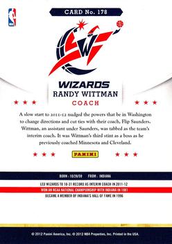 2012-13 Hoops #178 Randy Wittman Back