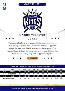 2012-13 Hoops #211 Marcus Thornton Back