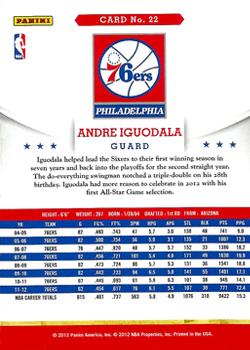 2012-13 Hoops #22 Andre Iguodala Back