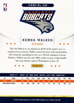 2012-13 Hoops #230 Kemba Walker Back