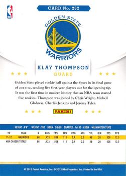 2012-13 Hoops #232 Klay Thompson Back