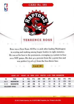 2012-13 Hoops #282 Terrence Ross Back