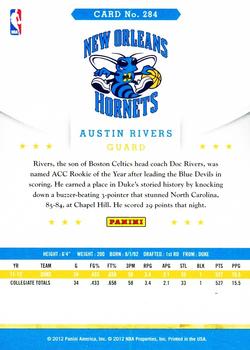 2012-13 Hoops #284 Austin Rivers Back