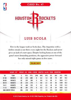 2012-13 Hoops #47 Luis Scola Back