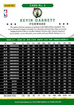 2012-13 Hoops #3 Kevin Garnett Back