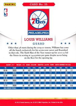 2012-13 Hoops #25 Lou Williams Back