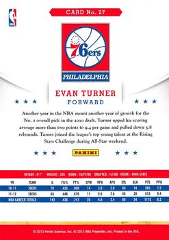 2012-13 Hoops #27 Evan Turner Back