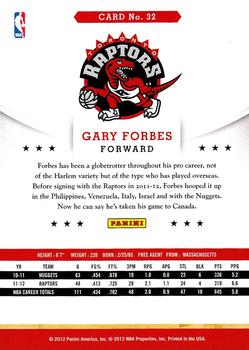 2012-13 Hoops #32 Gary Forbes Back