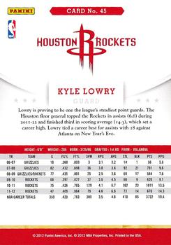 2012-13 Hoops #45 Kyle Lowry Back