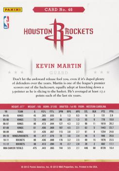 2012-13 Hoops #46 Kevin Martin Back