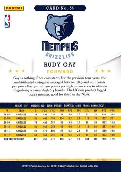 2012-13 Hoops #55 Rudy Gay Back