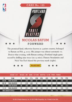 2012-13 Hoops #125 Nicolas Batum Back