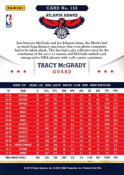 2012-13 Hoops #152 Tracy McGrady Back