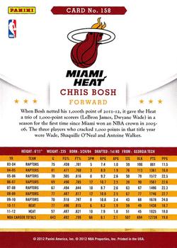 2012-13 Hoops #158 Chris Bosh Back