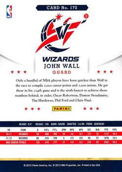 2012-13 Hoops #172 John Wall Back