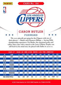 2012-13 Hoops #194 Caron Butler Back