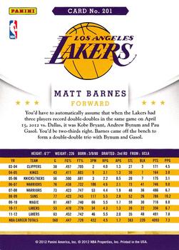 2012-13 Hoops #201 Matt Barnes Back