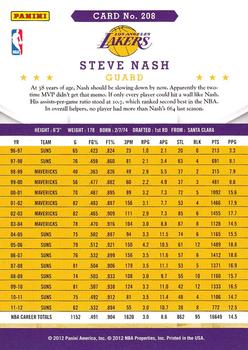 2012-13 Hoops #208 Steve Nash Back
