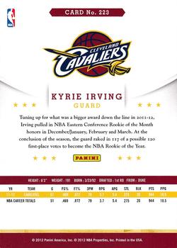 2012-13 Hoops #223 Kyrie Irving Back