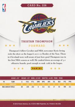 2012-13 Hoops #226 Tristan Thompson Back