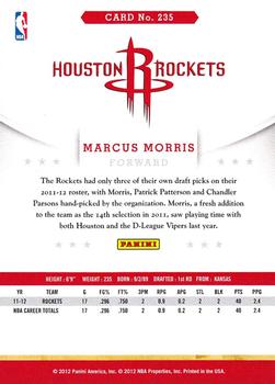 2012-13 Hoops #235 Marcus Morris Back