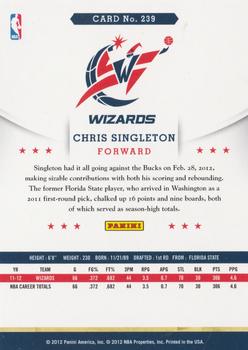 2012-13 Hoops #239 Chris Singleton Back