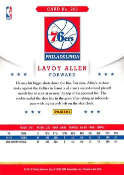 2012-13 Hoops #253 Lavoy Allen Back