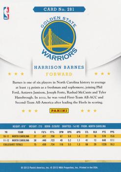 2012-13 Hoops #281 Harrison Barnes Back