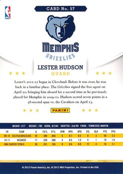 2012-13 Hoops #57 Lester Hudson Back