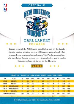 2012-13 Hoops #61 Carl Landry Back
