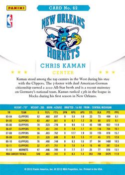 2012-13 Hoops #62 Chris Kaman Back