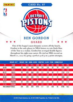 2012-13 Hoops #87 Ben Gordon Back