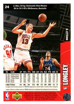 1996-97 Collector's Choice French #24 Luc Longley  Back