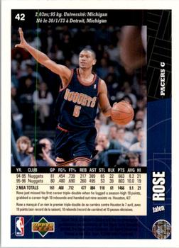 1996-97 Collector's Choice French #42 Jalen Rose  Back