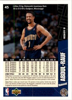 1996-97 Collector's Choice French #45 Mahmoud Abdul-Rauf  Back