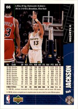 1996-97 Collector's Choice French #66 Mark Jackson  Back