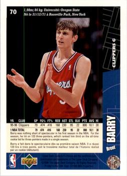 1996-97 Collector's Choice French #70 Brent Barry  Back