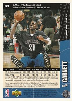 1996-97 Collector's Choice French #89 Kevin Garnett  Back