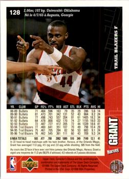 1996-97 Collector's Choice French #128 Harvey Grant  Back