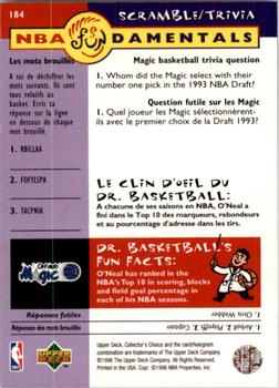 1996-97 Collector's Choice French #184 Shaquille O'Neal Back