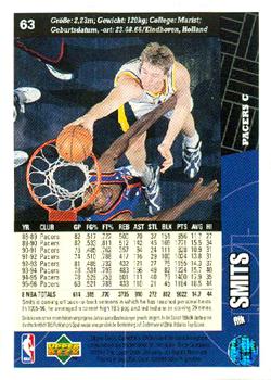 1996-97 Collector's Choice German #63 Rik Smits  Back