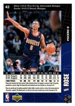 1996-97 Collector's Choice Spanish #42 Jalen Rose  Back