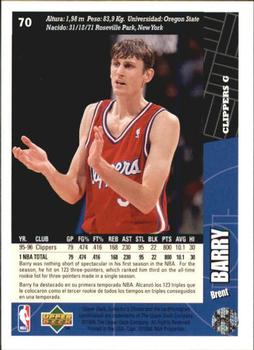 1996-97 Collector's Choice Spanish #70 Brent Barry  Back