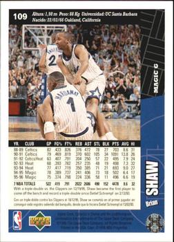 1996-97 Collector's Choice Spanish #109 Brian Shaw  Back