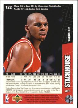 1996-97 Collector's Choice Spanish #122 Jerry Stackhouse  Back