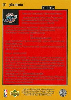 1996-97 Collector's Choice French - You Crash the Game Scoring #C27 John Stockton Back